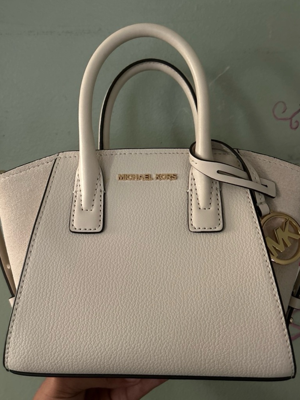 Michael Kors Cream/White Leather Satchel Handbag Purse – Brand New